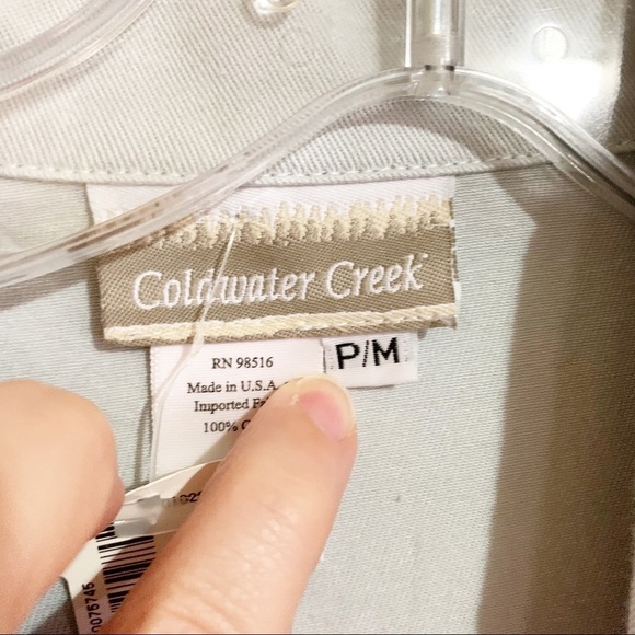 Coldwater Creek Vintage 80’s style lace light blue embroidered crochet crop. P/M - Picture 4 of 10